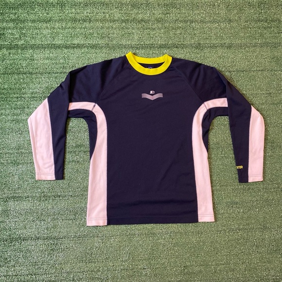 Starter Multicolor Long Sleeve Street wear Shirt Navy Blue, White, Green Large - Picture 8 of 9